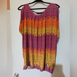 The Limited Purple and Orange Sleeveless Tunic Top